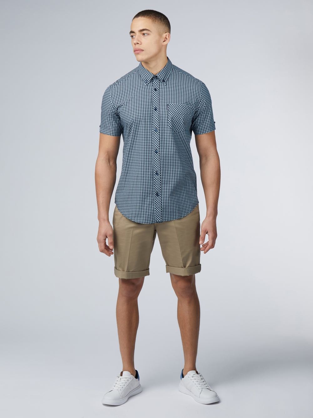 Ben Sherman Signature Short Sleeve Gingham Ingek Kék | 643-OBRTGU