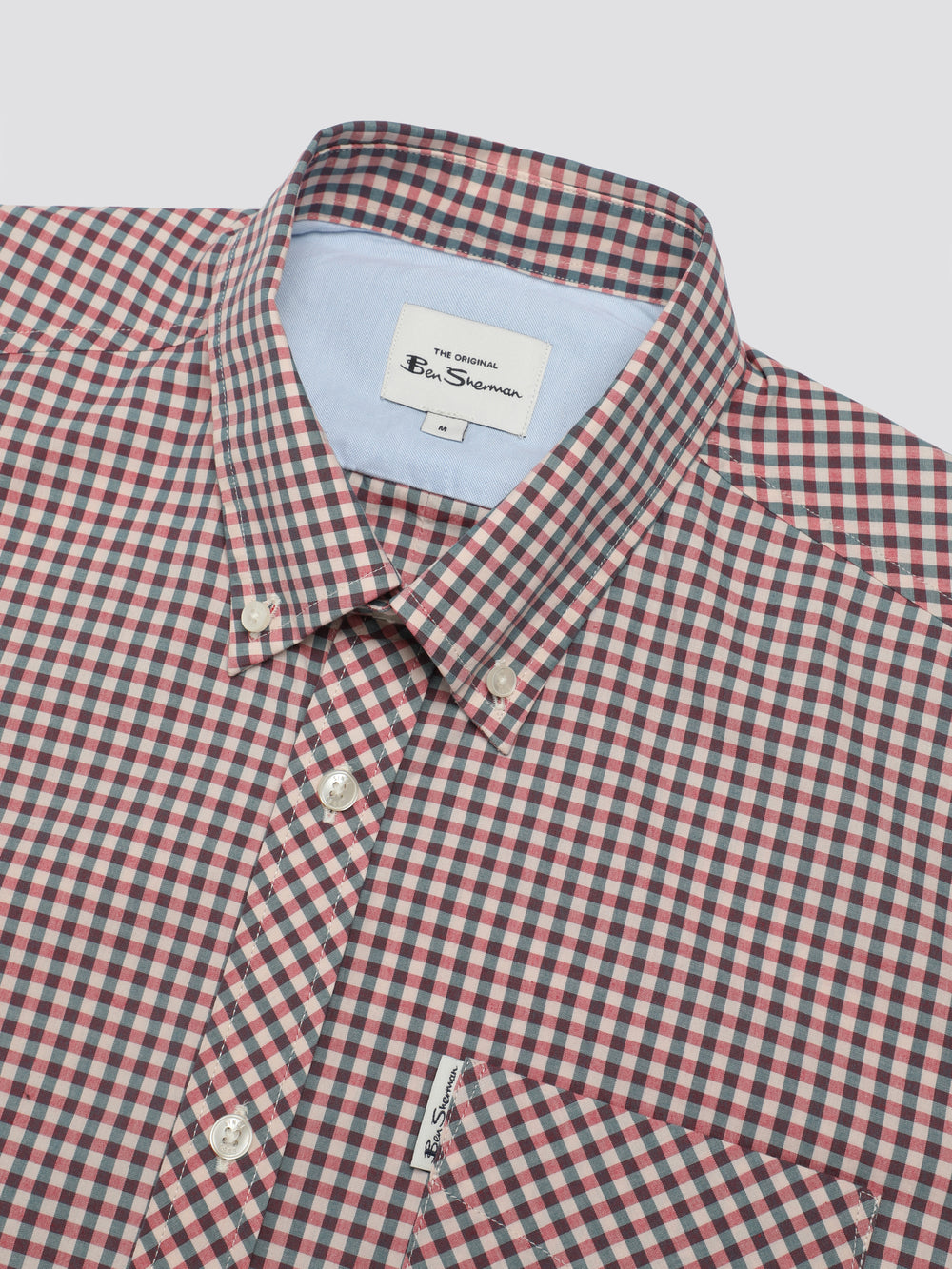 Ben Sherman Signature Short Sleeve Gingham Ingek Piros Fehér | 597-JKLUBM