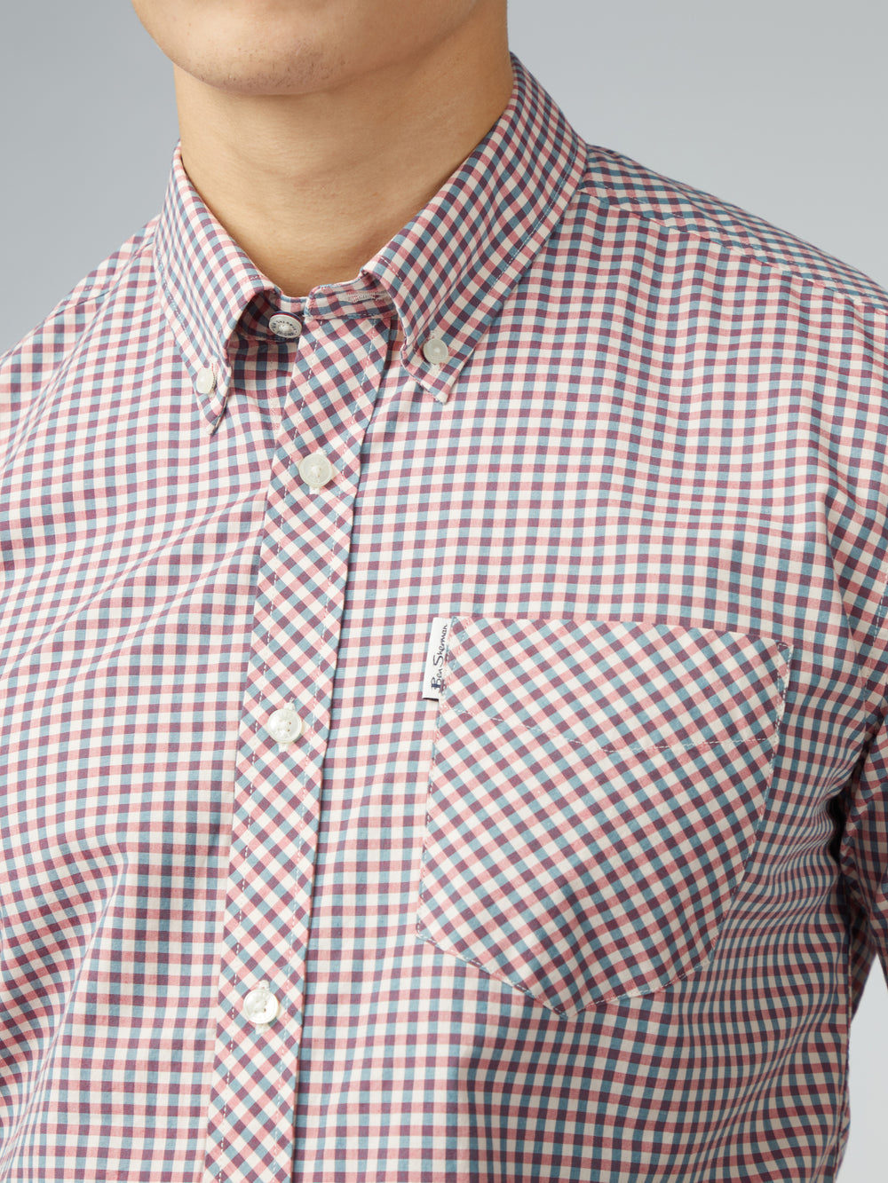 Ben Sherman Signature Short Sleeve Gingham Ingek Piros Fehér | 597-JKLUBM