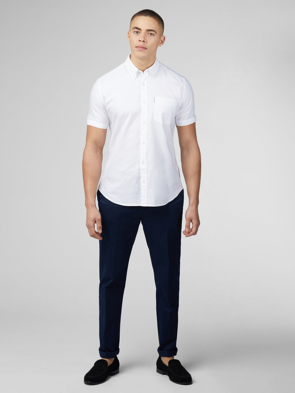 Ben Sherman Signature Short Sleeve Oxford Ingek Fehér | 703-AGBIZT