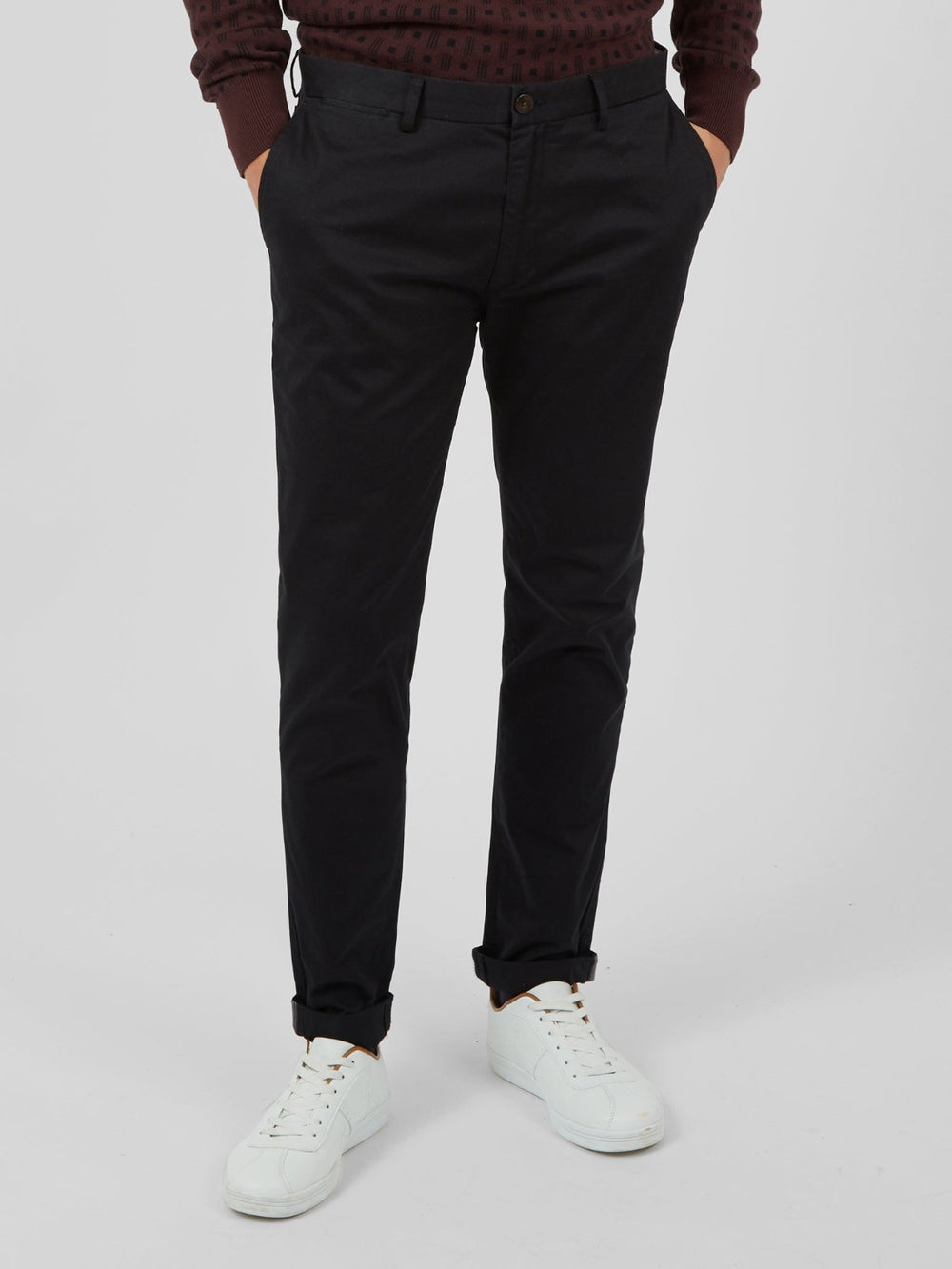 Ben Sherman Signature Skinny Stretch Chino Nadrág Fekete | 587-NIPSHE