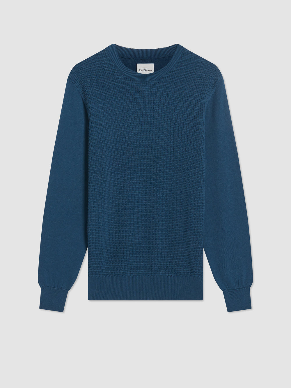 Ben Sherman Textured Crewneck Kötöttáru Sötétkék | 974-ABQHEK