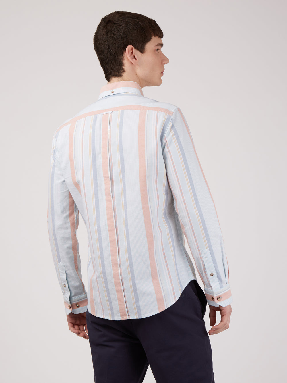 Ben Sherman The Oxford Ivy Stripe Long-Sleeve Ingek Kék | 031-FVCZPO